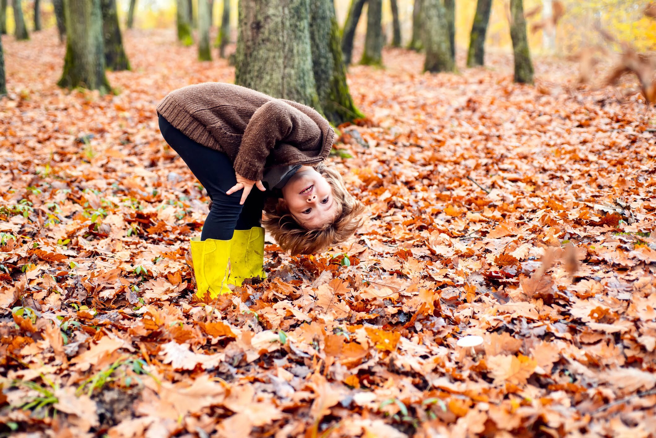 child in leaves in autumn-Volodymyr Tverdokhlib